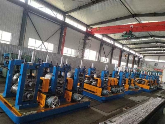 Max 100 M / Min Thickness 2.5 Mm Blue Color Welded Pipe Mill High Frequency
