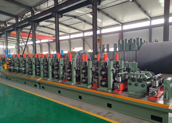 Steel Square Tube Mill With Hi Frequency Welding Blue/Green Color Horizontal Accumulator