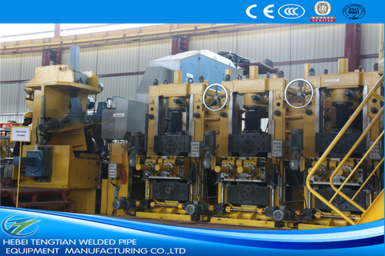 Large Size Yellow ERW Round Shape High Frequency Welded Pipe Mill Max 25m / Min Speed