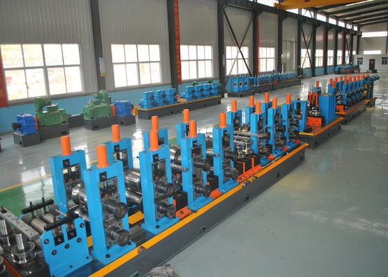 ERW Round Carbon Steel Pipe Making Machine With Worm Adjustment High Precision