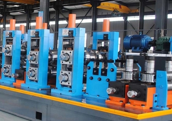 Precision Tube Mill , Blue Welded Pipe Mill Professional Dia 114 Mm