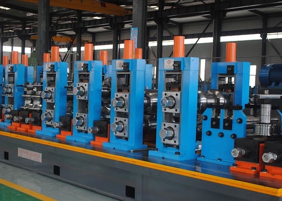 High Frequency Welded Pipe Mill Blue Welded Carbon Steel Tube Mill Max Speed 120m / Min Diameter 12 - 63mm
