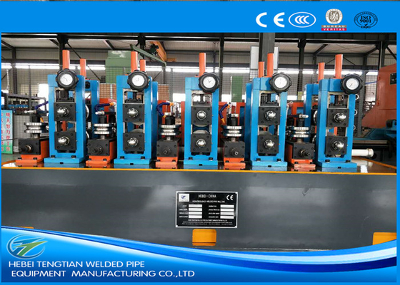 Round / Rectangular ERW Steel Pipe Production Line Worm Gearing Friction Saw Cutting