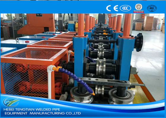 Cold Rolled Coil SS Hf Welded Tube Mill Machine , Square Tube Mill Friction Saw Cutting