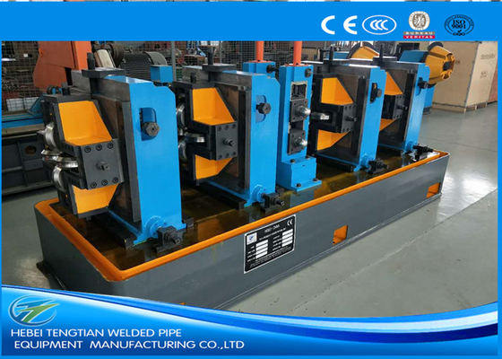 Cold Rolled Coil SS Hf Welded Tube Mill Machine , Square Tube Mill Friction Saw Cutting