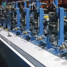 6mm Wall Tube Mill Machine With PLC Control And Cr12 Hardened Rollers