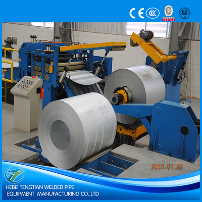 Galvanised Steel Sheet Slitter Cutter Machine With Circular Knife Blade PLC Control