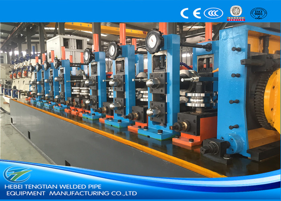 ERW60 Industrial Pipe Machine Blue Color High Frequency Square Tube Mill