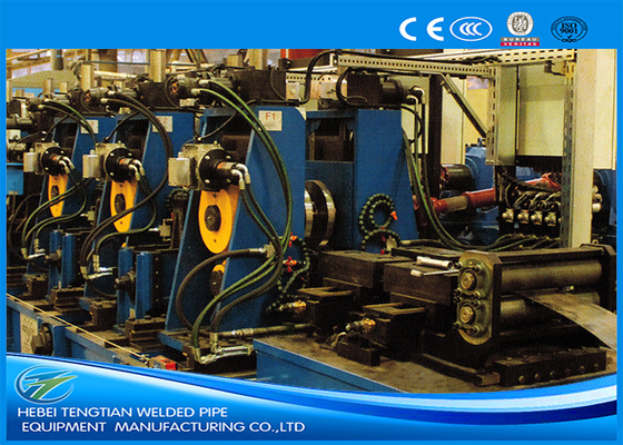Blue Carbon Steel Pipe Machine 150 * 150mm Pipe Adjustable Square Tube Mill